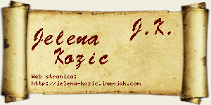 Jelena Kozić vizit kartica